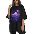 thumbnail image 4 of Plus Size Shirt for Women Black Tops for Women Short Sleeves Shirt for Women Mountain T Shirt Crewneck Shirt for Women XL, 4 of 5