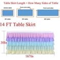 thumbnail image 4 of Rainbow Table Skirt Unicorn Tutu Tablecloth for Rectangle Table Girls Birthday Baby Shower Party Wedding 14ft, 4 of 8