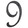 thumbnail image 2 of Spanish Rustic Hammered Wrought Iron Address Number 4 inch 9 (Black), 2 of 3