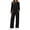 Black, variant on Fantaslook 2 Piece Womens Lounge Sets Casual Travel Outfits Fall Matching Sweatsuits Long Sleeve Sweatshirt and Wid Leg Pant Pajamas Set