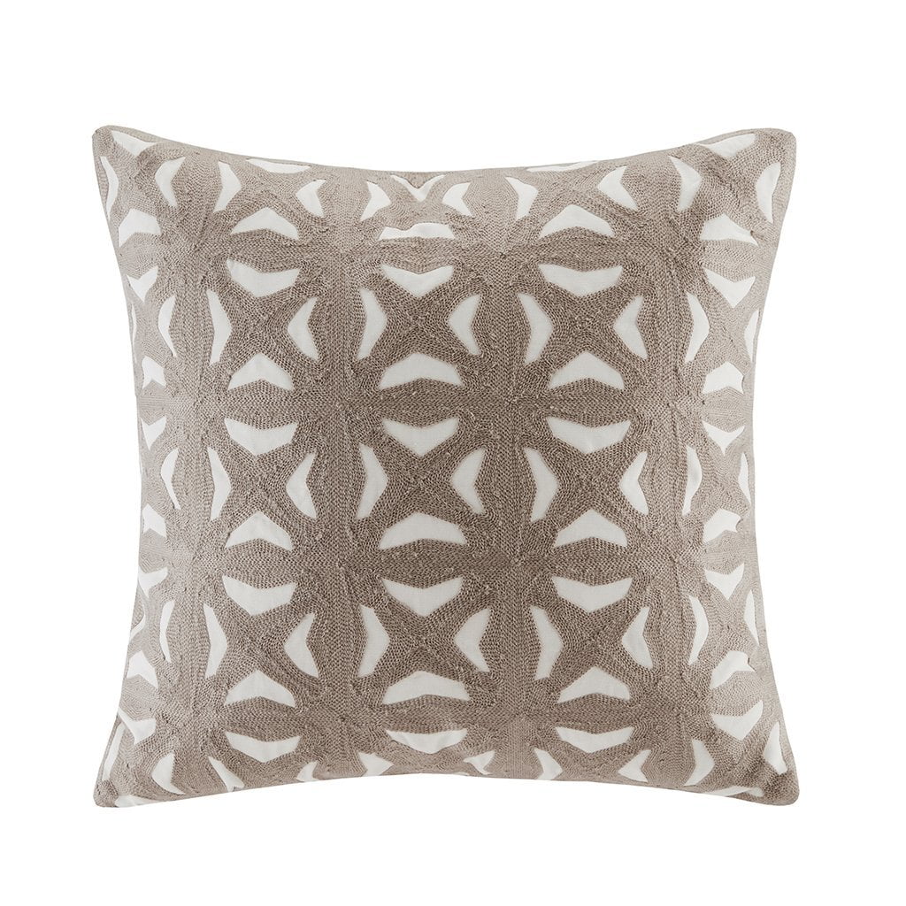 INK+IVY II30-748 Nova Embroidered Fret Decorative Pillow, 20 x 20 ...