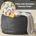 thumbnail image 4 of Codi Bean Bag Chair with Filler Included, 4 FT - Comfy Large Beanbag Chairs for Adults, Memory Foam Added - Machine Washable and Soft Mink Bonded Cover - Charcoal Grey, 4ft, 4 of 14