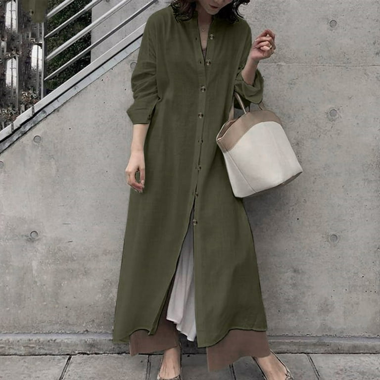 Cotton long dress with jacket top
