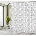 thumbnail image 4 of Ambesonne Abstract Shower Curtain, Geometric Sketchy Strokes, 69"Wx70"L, Pale Grey White, 4 of 4