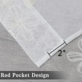 thumbnail image 4 of DSstyles White Sheer Valance Curtain, Floral Embroidered Kitchen Window Treatment Voile Window Valances Rod Pocket, Semi Sheer Bathroom Curtain Windows, 52" Wx15 L, 4 of 9