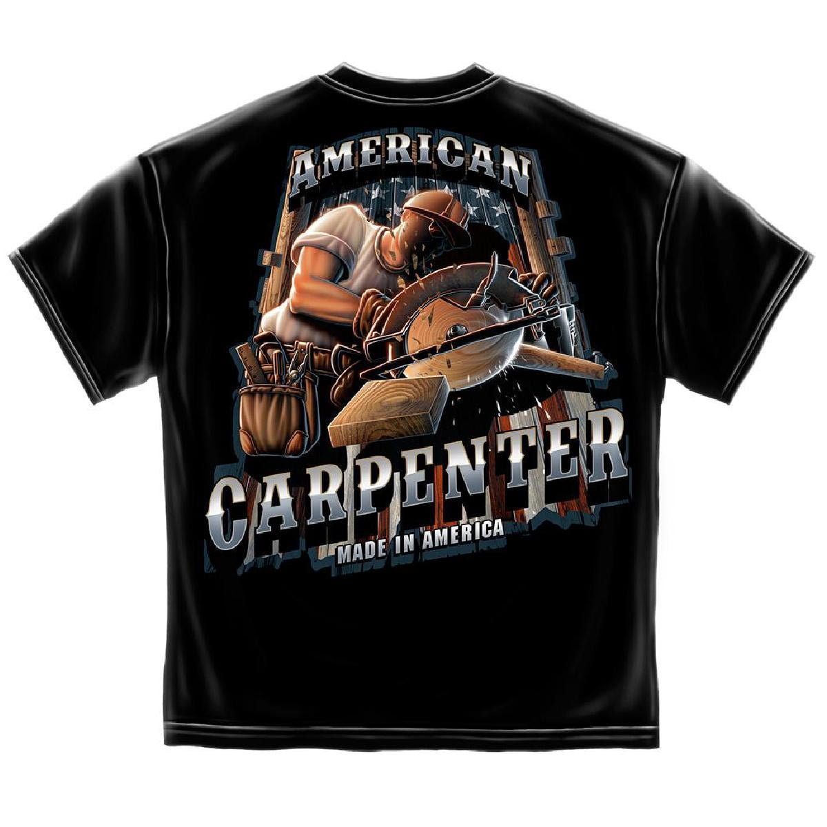 American Worker American Carpenter T shirt by Erazor Bits, Black
