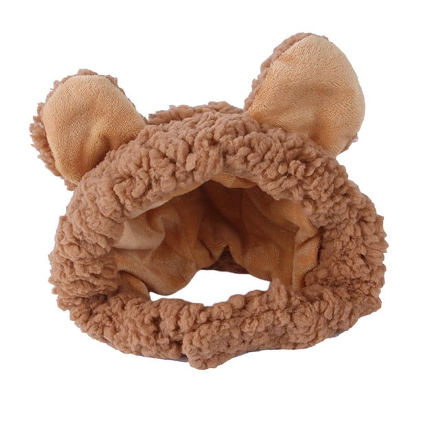 Sombrero de disfraz de gato, gorros para mascotas pequeñas, fiesta para caminar, gorros de cosplay, orejas de mascotas, gorros cálidos para mascotas, marrón