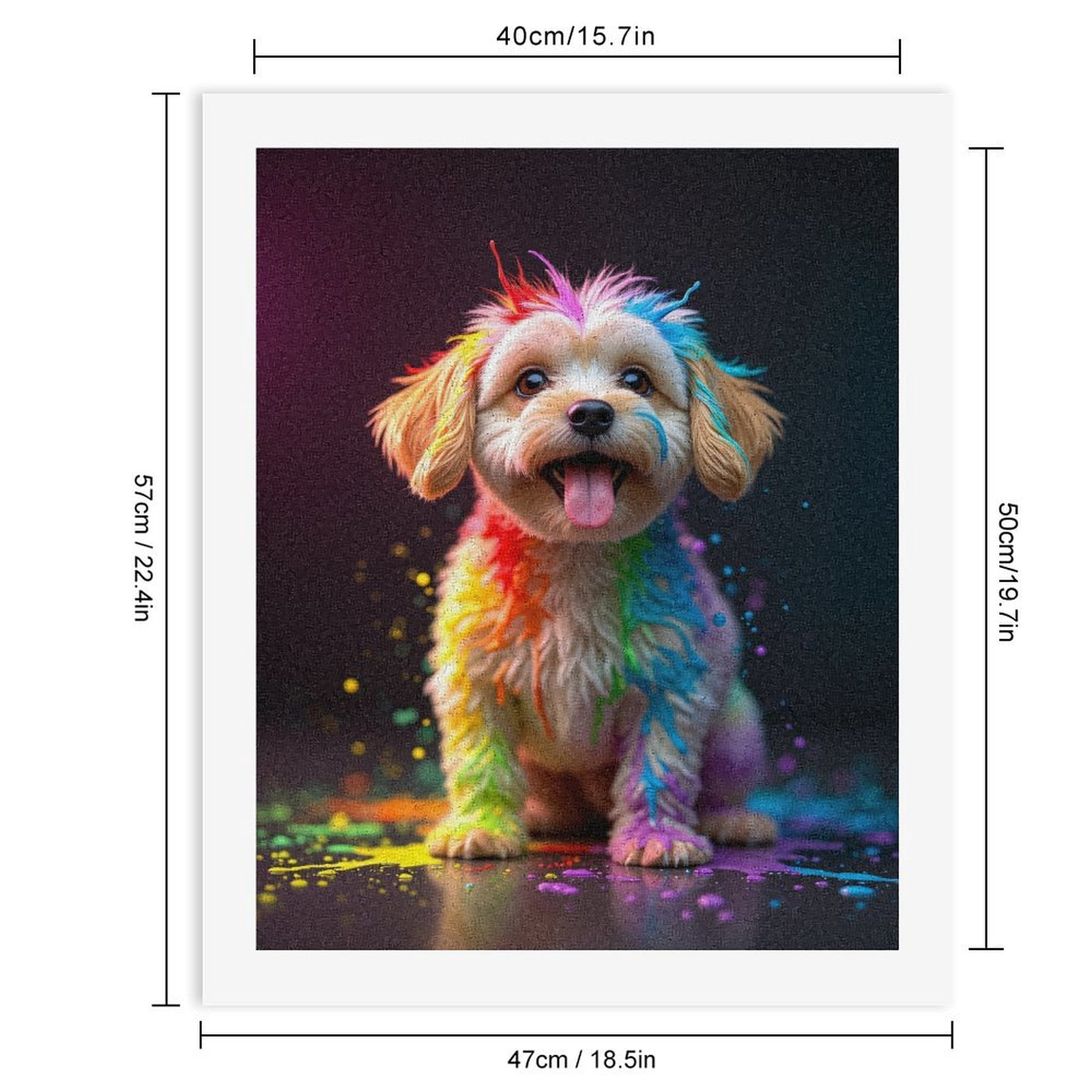 Paint By Numbers Kit for Adults Beginner - DIY Colorful Puppy Art Splash Canvas Painting Kits for Adults, Frameless Paint By Number for Adults for Home Wall Decor 16x20 Inch