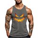thumbnail image 2 of Camiseta sin mangas de cuello redondo para hombre, con estampado de Halloween, cuello redondo, estilo informal, deportiva, para hombre, 2 of 5