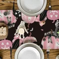 thumbnail image 3 of Pink Jack-O-Lantern Pumpkin Bat Halloween Table Runner, Seasonal Kitchen Dining, 3 of 6