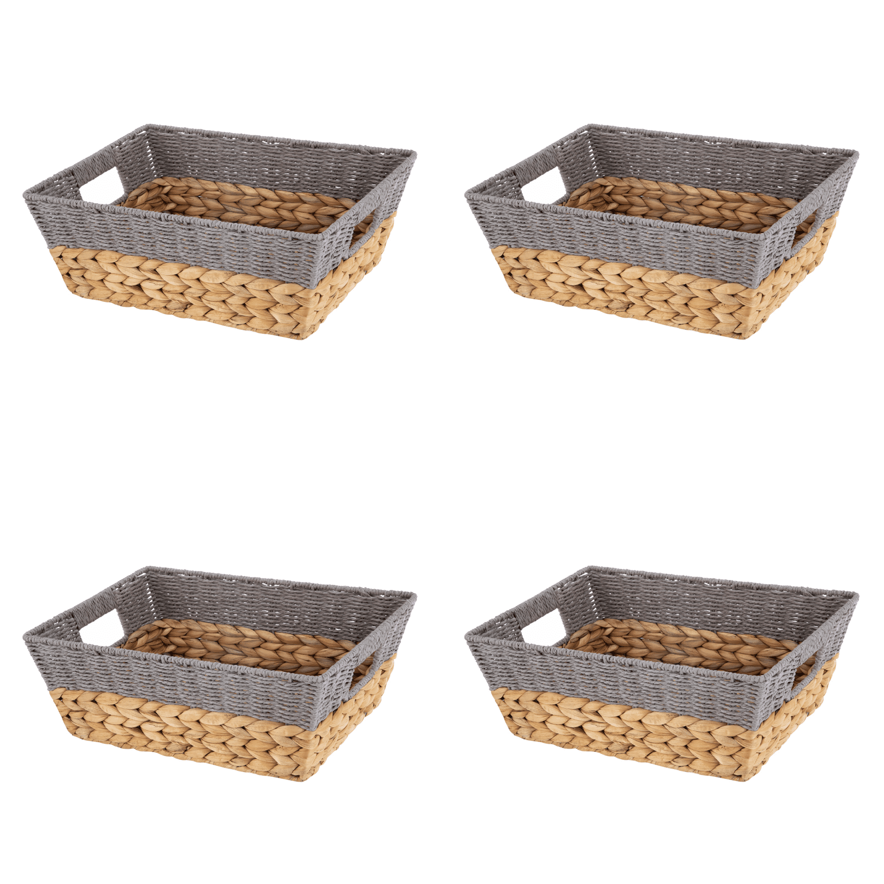 Better Homes & Gardens Small Water Hyacinth Storage Baskets, 4Piece