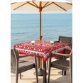 thumbnail image 2 of Outdoor Tablecloth with Umbrella Hole and Zipper, Valentine's Day Square Table Cloth 60x60 Inch Waterproof Tablecloth, Red Love Retro Country Abstract Art Picnic Table Cover for Patio Camping, 2 of 7