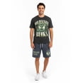 thumbnail image 2 of NBA Milwaukee Bucks Men's & Men's Big and Tall Mineral Wash Graphic Shorts, Sizes XS–5XB, 2 of 5