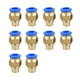 thumbnail image 1 of Riwesomey Conector de manguera neumática de interfaz roscada para el hogar, 10 piezas, accesorios de fijación de conectores de latón para Herramientas y ferretería PC8-01, 1 of 6