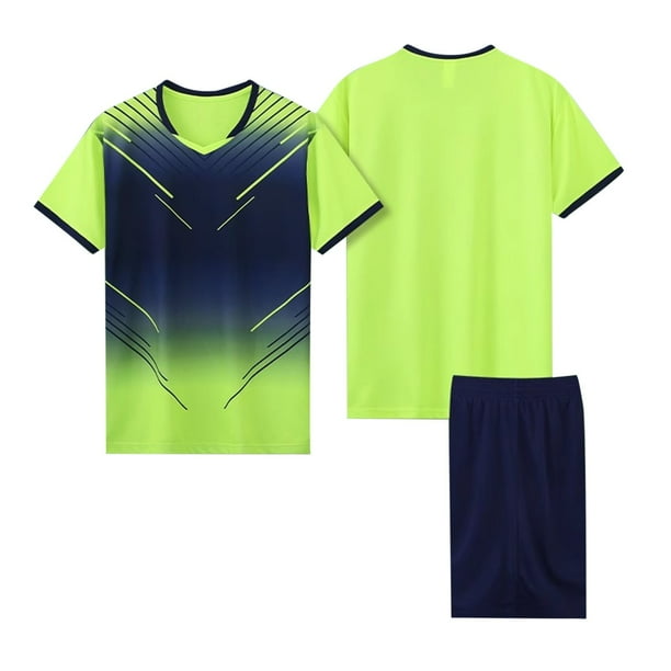 Odeerbi 4-14 Años Conjunto de Verano Para Niños de Atletismo Camiseta de Running de Secado Rápido Camiseta de Manga Corta Transpirable Camiseta de Manga Corta Con Degradado