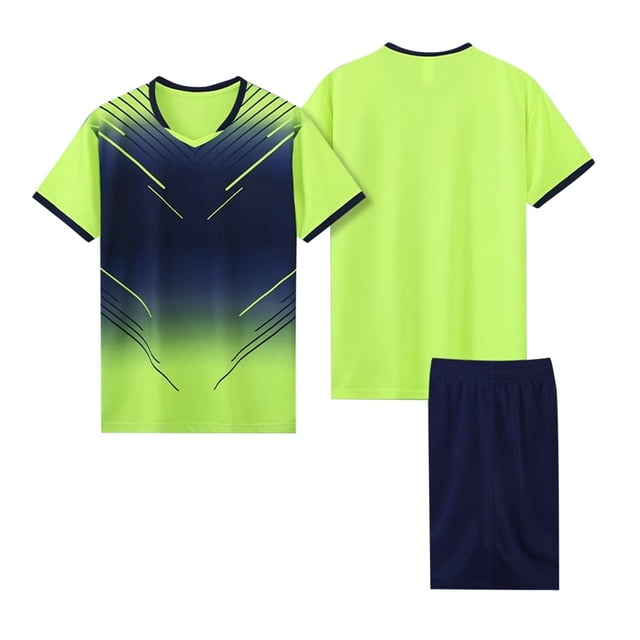 Ensemble de Sport Respirant pour Enfants à Manches Courtes et Col Rond avec Shorts