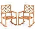 thumbnail image 1 of Costway 2 PCS Teak Wood Rocking Chair with Backrest and Slatted Seat Backyard and Lawn, 1 of 1