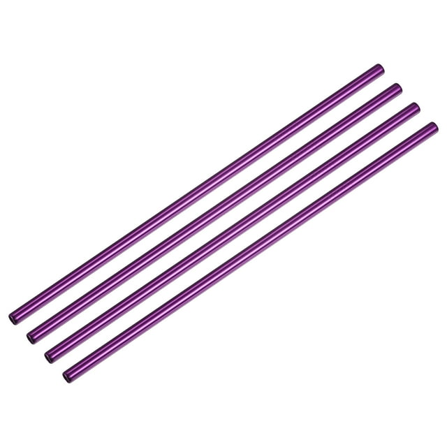 Unique Bargains Pailles Métalliques Réutilisables 4 Pcs, Paille Droite en Acier Inoxydable 10.5 Pieds de Long pour Milkshake Boisson Jus Violet