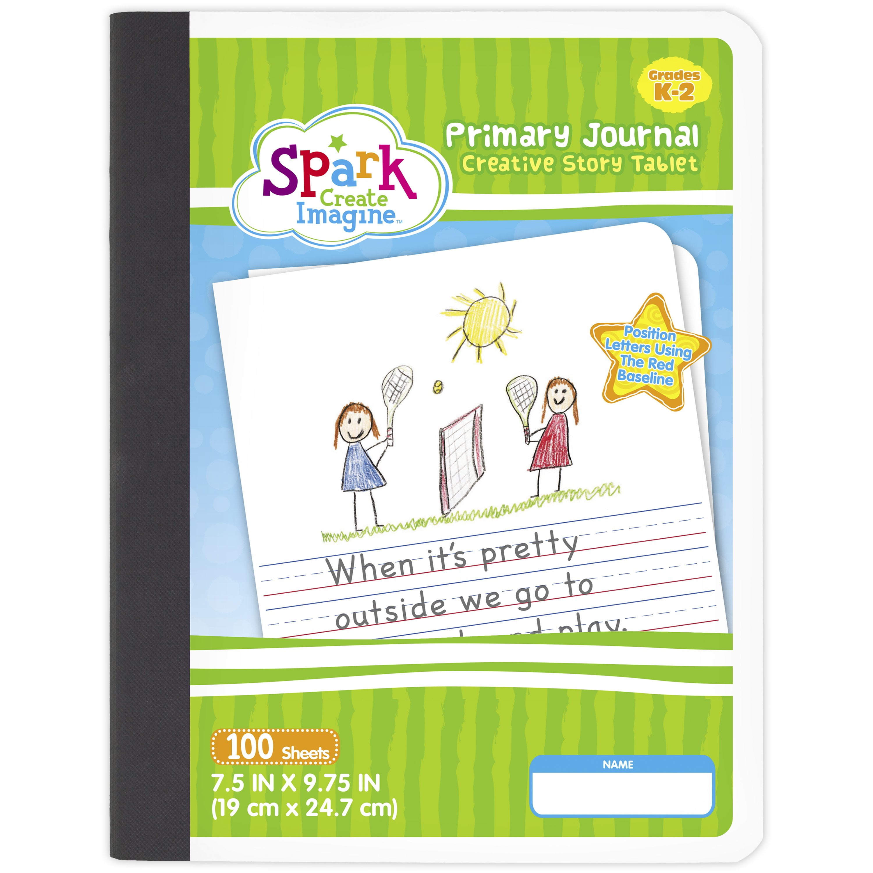 Spark Half Page Ruled Primary Journal, Grades K-2, 100 Pages (09644)