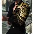 thumbnail image 1 of Camisa geométrica para hombre, suave y cómoda para uso diario, elegante camisa de manga larga, camisa de gran tamaño de alta calidad XS-6XL, 1 of 6