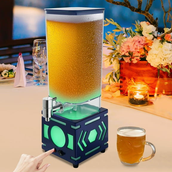 3L  Lighted Drink Dispenser Dark Blue Plastic Juice Beverage Dispenser Commercial