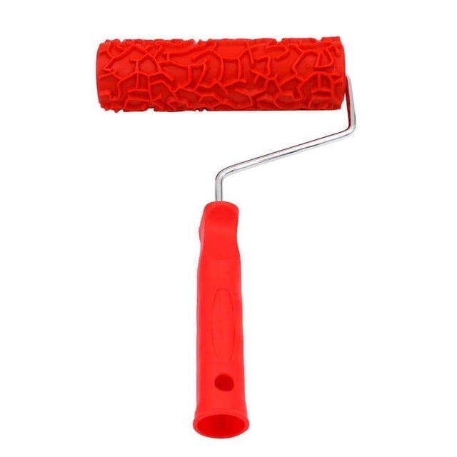 7-Inch Assorted Embossed Pattern Painting Roller Wood Pattern Painting Roller with Plastic Handle 6