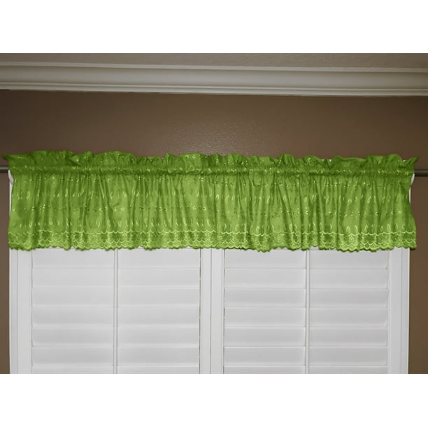 Dazzling lime green window valance Cotton Eyelet Window Valance 58 Wide Lime Green Walmart Com