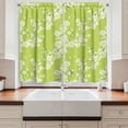 thumbnail image 2 of Ambesonne Daisy Kitchen Curtains, Fresh Green Springtime, 55"x39", Yellow Green White, 2 of 3