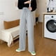 thumbnail image 5 of Pantalones de mujer Pantalón largo deportivo holgado informal de cintura alta con pierna ancha, Gris, S Eigraketly AP001457-01, 5 of 7