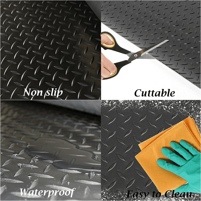 Heavy Duty Garage Floor Mat Rolls Diamond Plate Thickened PVC Non-Slip  Garage Flooring Roll 