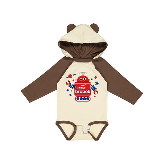 Inktastic Robot Little Brother Boys Long Sleeve Baby Bodysuit