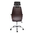 thumbnail image 4 of Silla de Escritorio Ejecutiva Offiho Ergonómica con Cabecera Reclinable tapiz Soft revolving leather color chocolate, 4 of 5