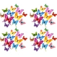 thumbnail image 1 of Decoración de pared de mariposas, 48 piezas, manualidades de pared, pegatinas de mariposas 3D para decoraciones de fiesta con imanes, 1 of 7