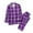 D-Purple, variant on Cnbwig Pajamas Set for Women Two-Piece Floral Printed Button Down Lapel Long Sleeve Tops Loose Elastic Waist Straight Leg Pants Home Wear Ladies Lounge Sleepwear Suits A-Black L