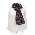 thumbnail image 6 of INSPIRE CHIC Women's Large Balinese Yarn Floral Print Scarves Beach Shawl Vintage Wrap Black, 6 of 6