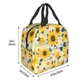 thumbnail image 3 of Easygdp Navy Blue Leaf Sunflower Bolsa Térmica Premium - Tela Oxford Impermeable, Gran Capacidad, Bolsillo Frontal, Unisex para Trabajo, Escuela, Actividades al Aire Libre y Picnics, 3 of 8