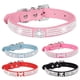 thumbnail image 2 of S-CP376-1 Collar de cuero sintético ajustable negro de 2 piezas con diamantes de imitación para perros y gatos pequeños, 2 of 5