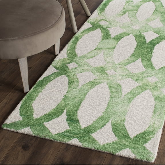 Safavieh Dip Dye Rosanne Distressed Runner Rug, Ivory/Green, 2'3" x 6'