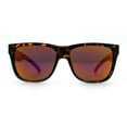 thumbnail image 4 of Mens Polarized Color Mirror Sport Horn Rim Plastic Rectangle Sunglasses Tortoise - Purple Mirror, 4 of 8
