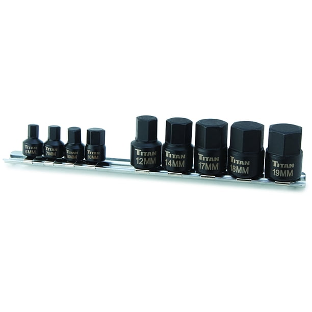 Set de brocas hexagonales de impacto de bajo perfil Titan 16141, 9 piezas