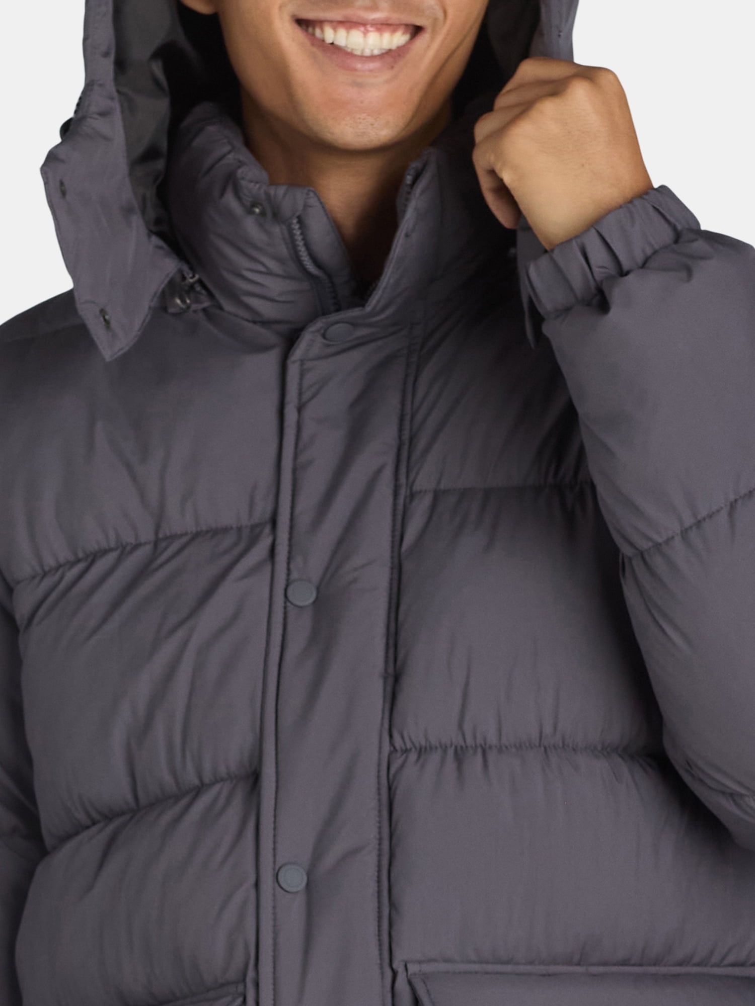 Ozark Trail Men's & Big Men's Puffer Jacket with Hood, Sizes S-3XL