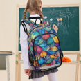 thumbnail image 7 of FORMRS School Backpack 17" Student Travel Bag with Laptop Compartment, Vibrant Art Leaves Pattern, 7 of 7