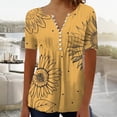 thumbnail image 2 of Endives Summer Shirts Short Sleeve Tops For Women 2025 Trendy Boho Floral Print Tunic V Neck Tshirt Casual Loose Blouse Womens Short Sleeve Tops, 2 of 5