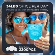 Simzlife 35lbs/24H Nugget Ice Maker Countertop,Portable Ice Maker Machine with Auto-Cleaning, Black