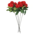 thumbnail image 5 of HEATSHAKING 6Pcs Diy Wedding Party Bouquet Chrysanthemum Ball Flowers Red Plastic Silk Realistic Round Flower Decoration, 5 of 8