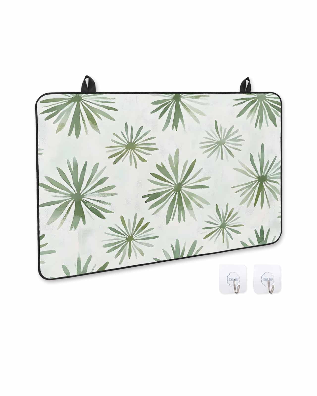 nqOlkjepod Large Induction Cooktop Protector Mat 36"x21", Sage Green Geometric Stove Top Covers for Electric Stove, Watercolor Abstract Art Decorative Stove Burner Cover Mats, Glass Top Stove Cover