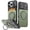Green, variant on ELEHOLD Shockproof Rugged Card Slot Sliding Camera Shield Hybrid Cell Phone Case Ring Stand Cover for iPhone 17 Pro Max,Black