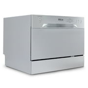DELLA Portable Mini Countertop Dishwasher w/ 6 Place Settings Stainless Steel, SIlver