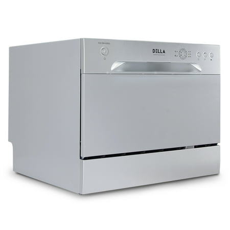 DELLA Portable Mini Countertop Dishwasher w/ 6 Place Settings Stainless Steel, (Best Stainless Steel Dishwasher Under 500)