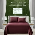 thumbnail image 7 of California Design Den Cal King Sheets - Soft Rayon from Bamboo Sheets, Silk Sheets 4 Piece Sheet Set, Deep Pockets, Burgundy, 7 of 7